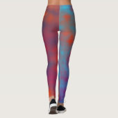 Blau, rosa und orange Punkte Leggings (Rückseite)
