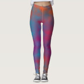Blau, rosa und orange Punkte Leggings (Vorderseite)