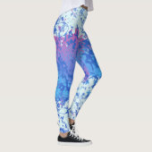Blau-Rosa und Weiß abstrakt Leggings (Rechts)