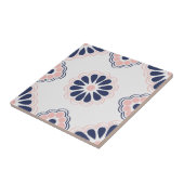 Blau-, rosa und weißegeometrische Blumenfliese Fliese (Seite)