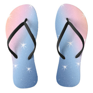 Blau-Rosa-Verlauf mit Sternen Badesandalen