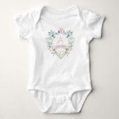 Blau-Rosa-Wappen Baby Strampler (Vorderseite)