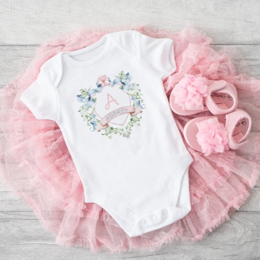 Blau-Rosa-Wappen Baby Strampler
