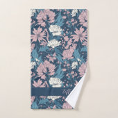 Blau Rosa Weiße Blume Blauer Hintergrund Badhandtuch Set (Handtuch)
