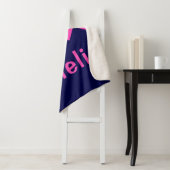 Blau-rosa-Zickzack-Monogramm-Mittlere Sherpa-Blank Sherpadecke (Beispiel)