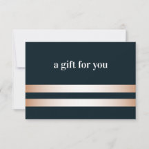 Blau | Rose Gold Elegante Geschenkkarte