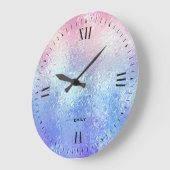 Blau-Rose-Gold-Gläser Große Wanduhr (Winkel)