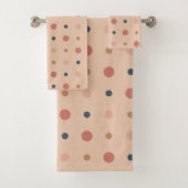 Blau, Rost und Goldpunkte Badhandtuch Set (Insitu)