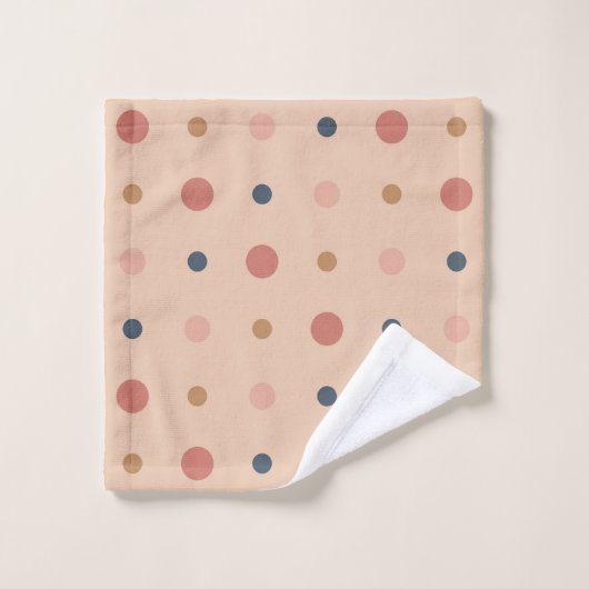 Blau, Rost und Goldpunkte Badhandtuch Set (Waschlappen)