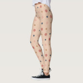 Blau, Rost und Goldpunkte Leggings (Links)