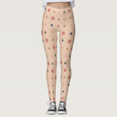 Blau, Rost und Goldpunkte Leggings (Vorderseite)