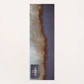 Blau, rostfrei und silbergrau gestrichene Metallst Yogamatte (Vorderseite)