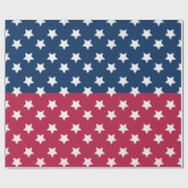 Blau-Rot-Block mit weißen Sternen Geschenkpapier (Flach)