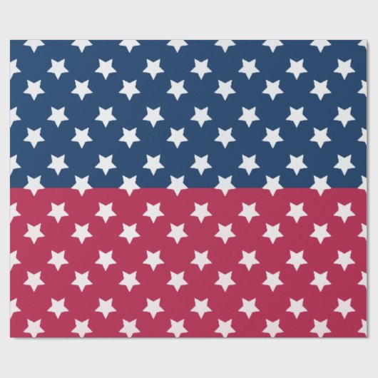 Blau-Rot-Block mit weißen Sternen Geschenkpapier (Flach)