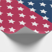 Blau-Rot-Block mit weißen Sternen Geschenkpapier (Ecke)