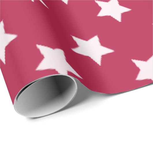 Blau-Rot-Block mit weißen Sternen Geschenkpapier (Rolleneckpunkt)