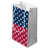 Blau-Rot-Block mit weißen Sternen Kleine Geschenktüte (Rückseite Schrägansicht)