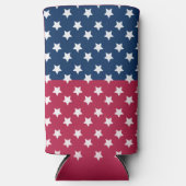 Blau-Rot-Block mit weißen Sternen Selters Dosenkühler (Vorderseite)