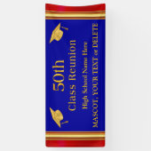 Blau, Rot, Gold Custom, 50. Klasse Wiedersehen Ban Banner (Vertikal)