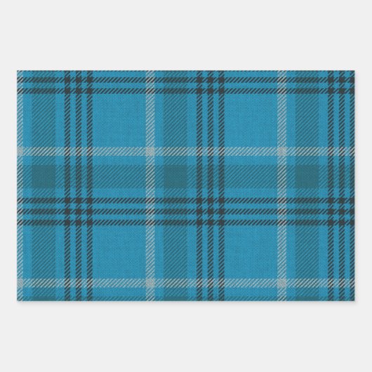 Blau, Rot, Grün Kariert Geschenkpapier Set (Vorderseite)