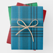 Blau, Rot, Grün Kariert Geschenkpapier Set (Beispiel)