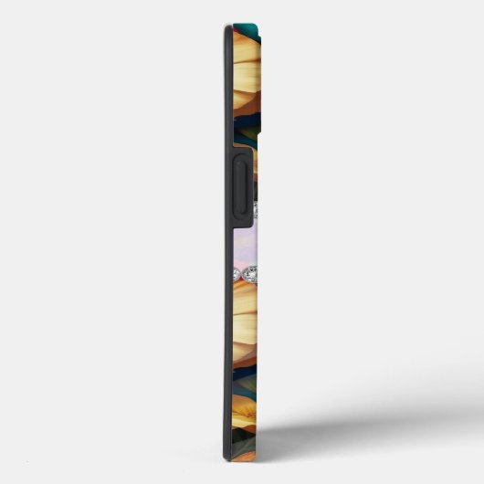 Blau, rot, lila 3D-Blume, Sonderrahmen für Diamant Case-Mate iPhone Hülle (Rückseite / Rechts)