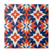 Blau-Rot-Marokkanisches Mosaikmuster Fliese (Vorderseite)