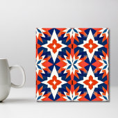 Blau-Rot-Marokkanisches Mosaikmuster Fliese