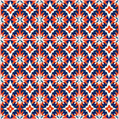 Blau-Rot-Marokkanisches Mosaikmuster Fliese