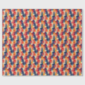 Blau / rot / orange Abstrakte Farbe Geschenkpapier (Flach)
