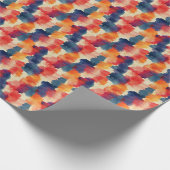 Blau / rot / orange Abstrakte Farbe Geschenkpapier (Ecke)