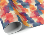 Blau / rot / orange Abstrakte Farbe Geschenkpapier (Rolleneckpunkt)