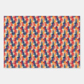 Blau / rot / orange Abstrakte Farbe Geschenkpapier Set (Vorderseite 3)