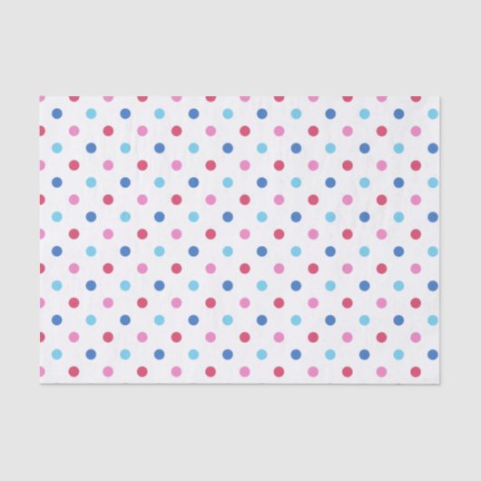 Blau, Rot, Pink Polka Dot Seidenpapier (Vorderseite)