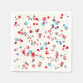 Blau-Rot-Schneeflocken-Design Serviette (Vorderseite)