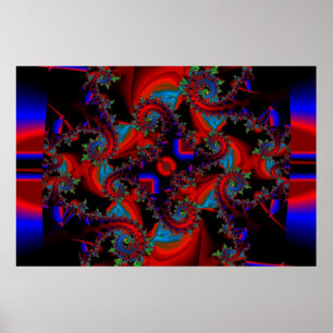 Blau Rot und Grün kämpfen Poster