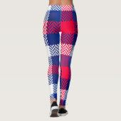 Blau, Rot und Weiß Kariert Leggings (Rückseite)