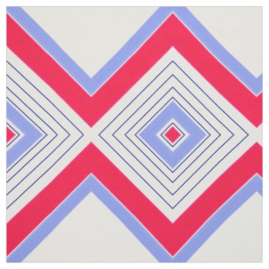 Blau-Rot und Weiß Moderne Druckstoffe Stoff (Muster)