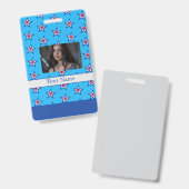 Blau-Rot-Weiß-Star-Muster-Abzeichen Ausweis (Vorder- & Rückseite)