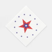 Blau/Rot/Weißer Star Ring + Rot/Blau/Weiß-Star Serviette (Ecke)