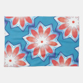 Blau Rot zehn Stuhl Sternkaleidoskop in weich glän Geschirrtuch (Horizontal)