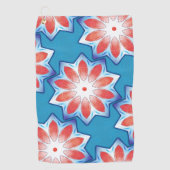 Blau Rot zehn Stuhl Sternkaleidoskop in weich glän Golfhandtuch (Vorderseite)