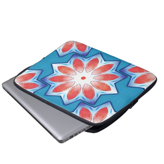 Blau Rot zehn Stuhl Sternkaleidoskop in weich glän Laptopschutzhülle (Vorne Knopf)