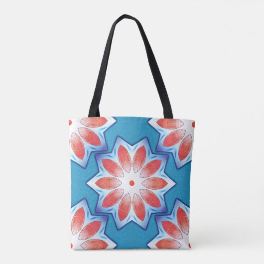 Blau Rot zehn Stuhl Sternkaleidoskop in weich glän Tasche (Rückseite)