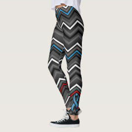Blau/Rot Zig Zag ...Diabetes Leggings