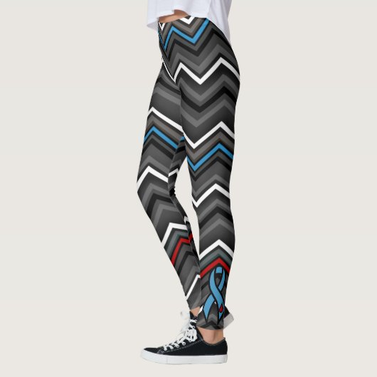 Blau/Rot Zig Zag ...Diabetes Leggings (Links)