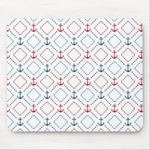 Blau, Rote Anker, Marine Mousepad