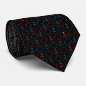 Blau, Rote Anker, Marine Neck Tie Krawatte (Gerollt)