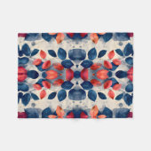 Blau-rote Blätter-Wurfdecke Fleecedecke (Vorderseite (Horizontal))