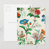 Blau-rote Blume Vintages Malmuster Postkarte (Vorne/Hinten)